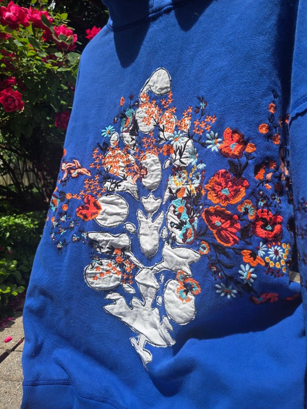 Sold out Free people at my best embroidered hoodie in stellar blueXS - Picture 16 of 17